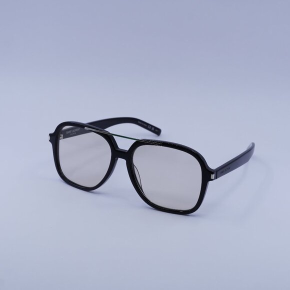 Saint Laurent SL545 001 Sunglasses Black Aviator Frame, Light Yellow Lenses - Picture 2 of 15